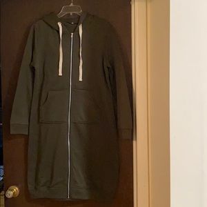NWT Olive Green Hoodie Dress w Front Pouch Pocket